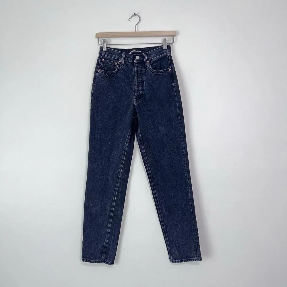 Aritzia DENIM FORUM The BF High Rise Loose Jeans Black Size 23 Organic Cotton